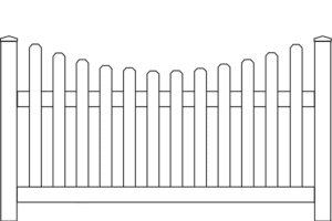 Scalloped Picket Vinyl Fence